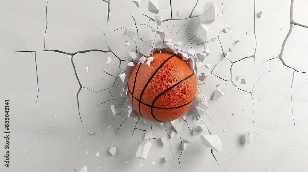 The basketball is depicted in its classic orange color, with visible textures and seams that emphasize its spherical shape. The basketball is depicted in its classic orange color, with visible textures and seams that emphasize its spherical shape.