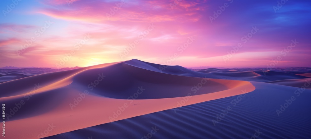 A serene desert landscape with vast dunes and clear skies. A serene desert landscape with vast dunes and clear skies.