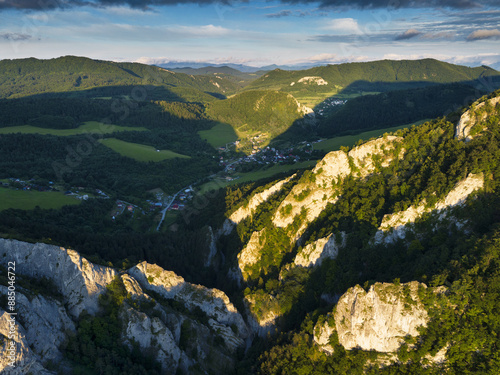 Rocks of Maninska tiesnava gorge in Strazov mountains, Slovakia photo