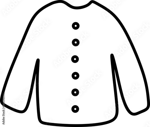 Jumper With Buttons , Clothing Illustration 