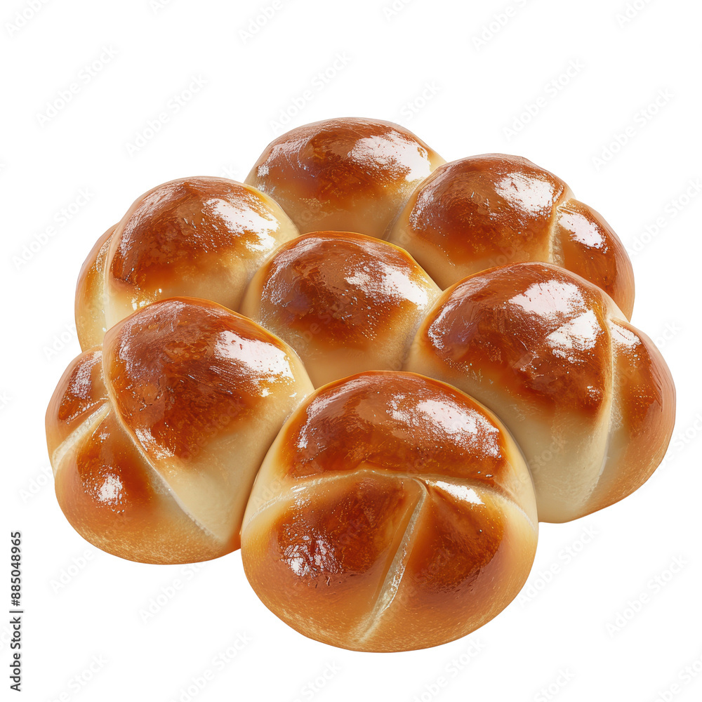 Close up of a group of freshly baked dinner rolls, golden brown and glossy. Close up of a group of freshly baked dinner rolls, golden brown and glossy.