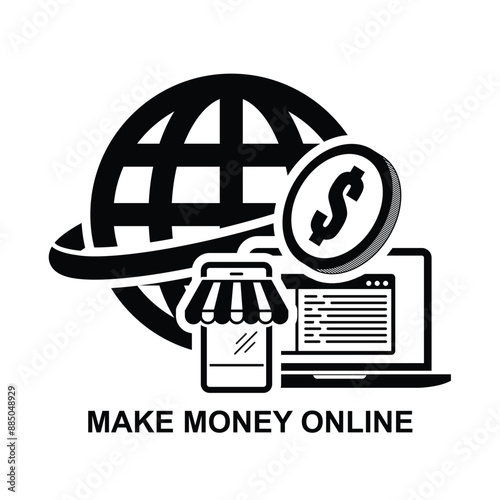 Make money icon. Compound interest isolated on background vector illustration