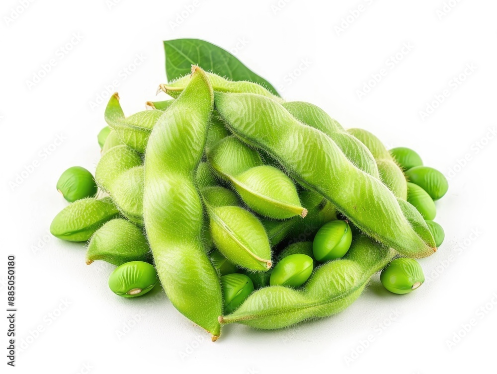 Soy Bean. Fresh Green Asian Bean on White Background for Healthy Diet Soy Bean. Fresh Green Asian Bean on White Background for Healthy Diet