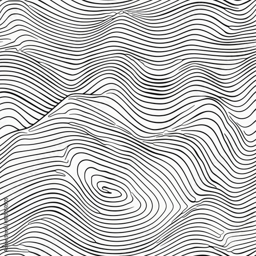 A halftone background of rippled wavy lines, adding texture and movement