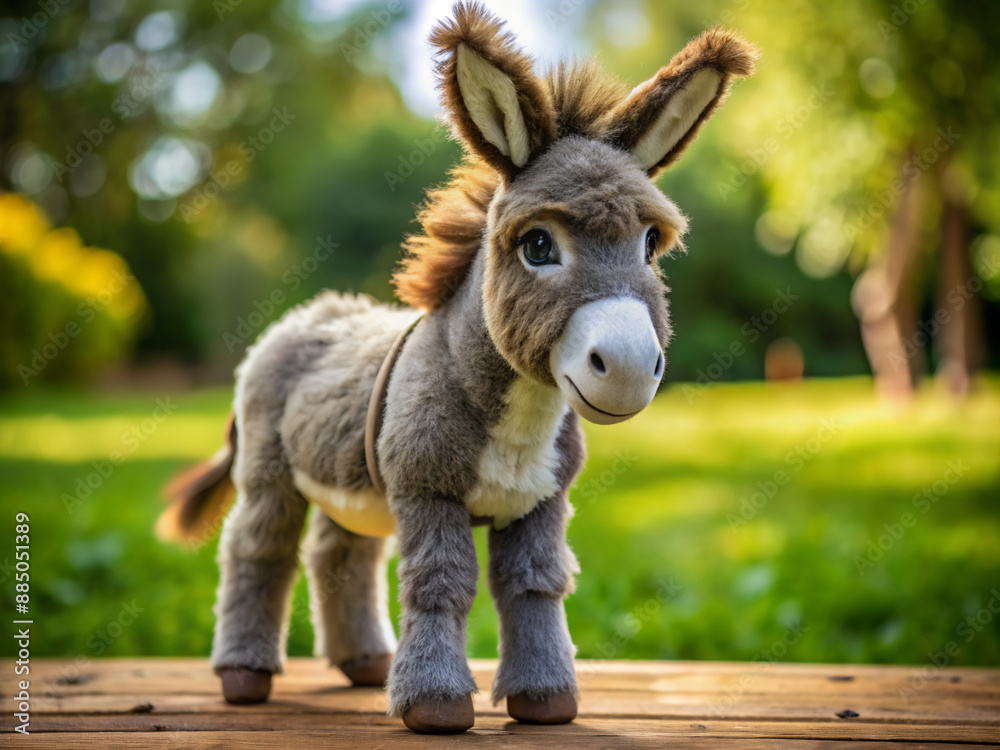 Fototapeta premium donkey in a farm, farm, mammal, brown, mule, animals, grass, nature, field, rabbit, head, bunny, wild, pony, domestic