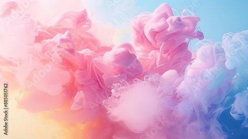 dreamy pastelhued abstract background with soft billowing powder textures delicate gradients of candycore colors create a soothing ethereal atmosphere photo