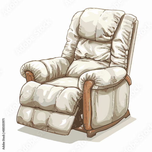 Illustrated Recliner Chair: Comfort and Relaxation with Copy Space