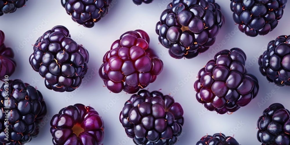 Fresh blackberries with vibrant colors and detailed texture, showcasing natural beauty and freshness.
