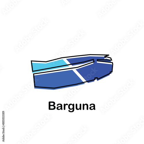 Map Bangladesh Country With City of Barguna, geometric outline modern design template element photo