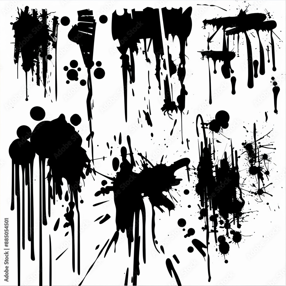 Brush stroke icon, paintbrush smear isolated, brushstroke painted texture, ink paint shape, splash stain set Brush stroke icon, paintbrush smear isolated, brushstroke painted texture, ink paint shape, splash stain set