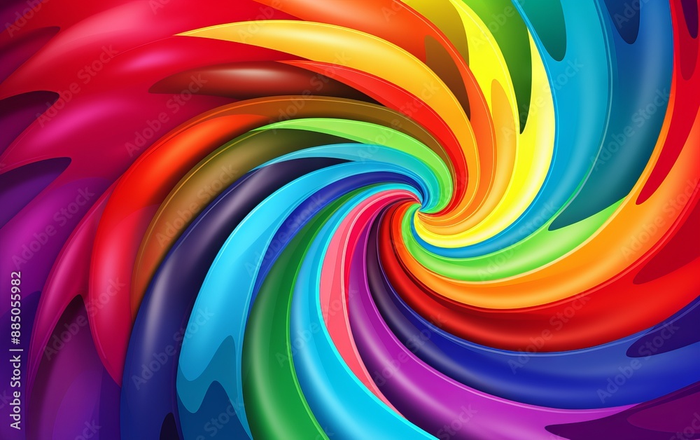 An abstract, rainbow-colored spiral background with smooth lines. An abstract, rainbow-colored spiral background with smooth lines.