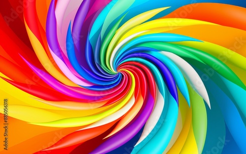 An abstract, rainbow-colore...