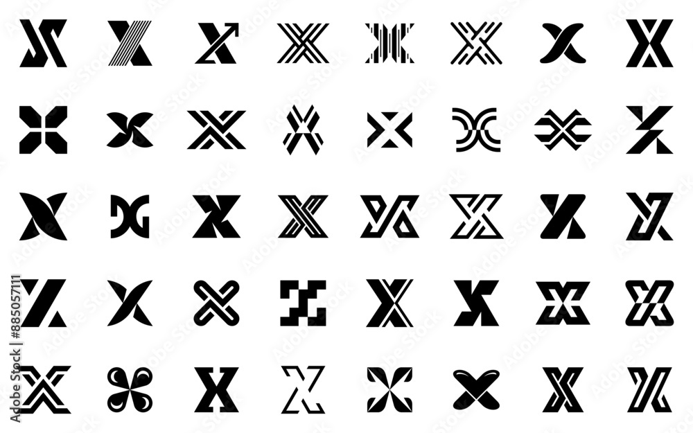 Abstract logos collection with letter X. Geometric abstract logos. Icon design Abstract logos collection with letter X. Geometric abstract logos. Icon design