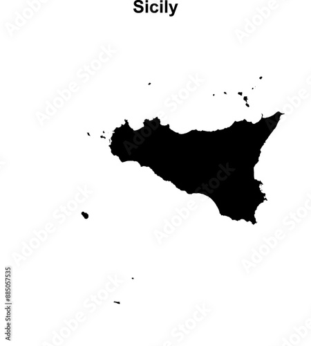 Sicily outline map