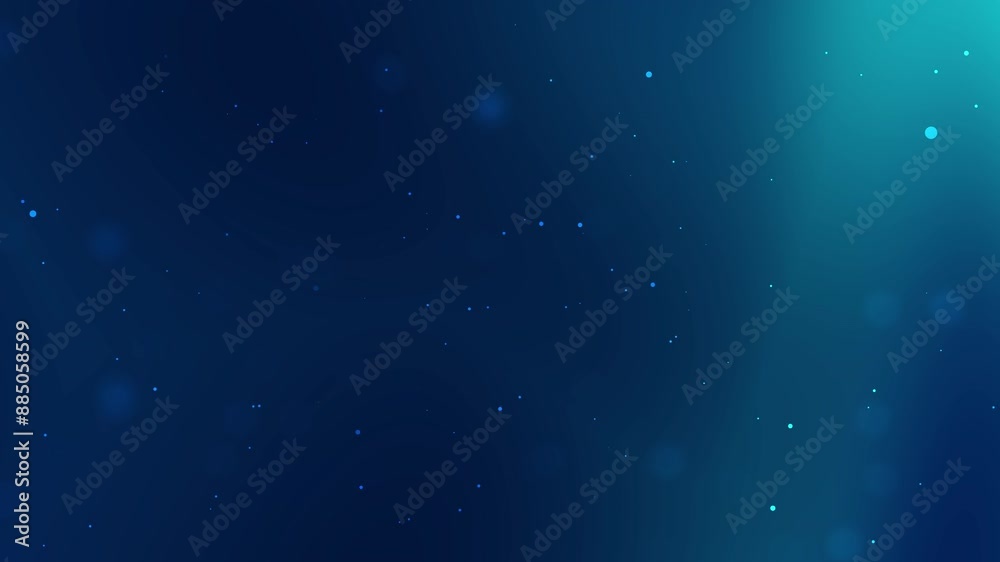 dark blue gradient background with smooth particles movement effect for elegant project or design. 4K Particle movement in dark blue background