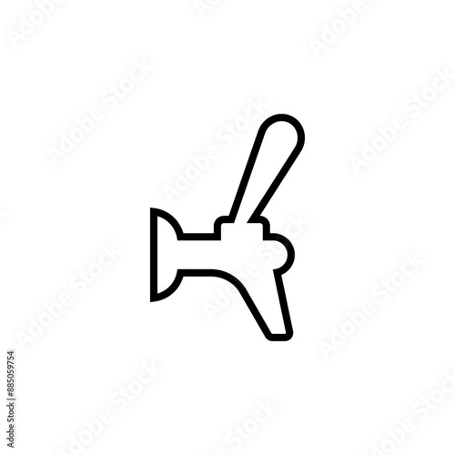 Beer tap icon with handle. Element of beer pump. Vector illustration on white background.	