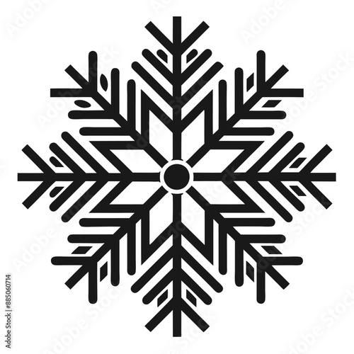 Christmas Winter Snowflake Silhouette Vector on White Background