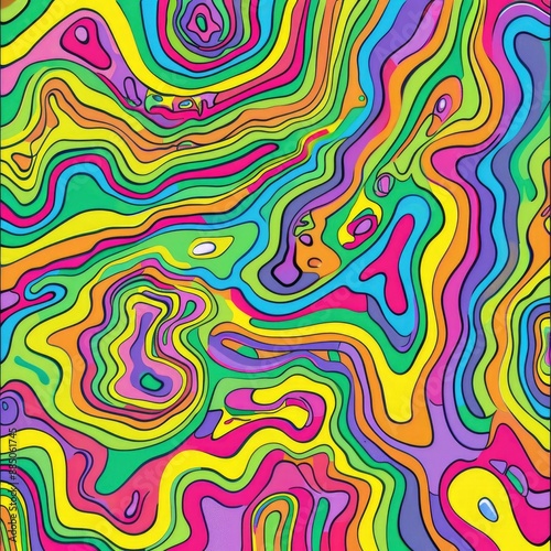 Wallpaper Mural A psychedelic background with rippled light beams, creating an energetic and dynamic visual Torontodigital.ca