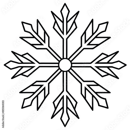 Christmas Winter Snowflake Silhouette Vector on White Background