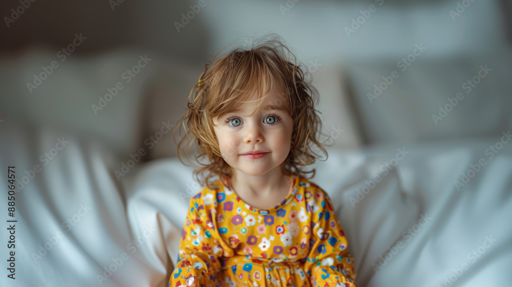 Happy Child in Yellow Floral Dress Happy Child in Yellow Floral Dress