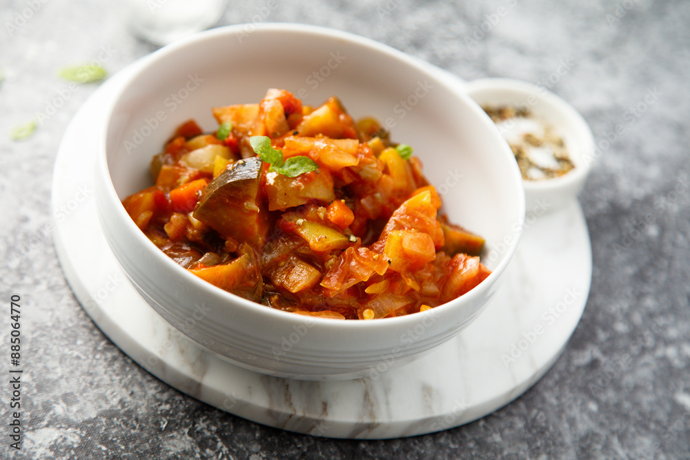 Healthy harvest ragout with eggplant and tomato Healthy harvest ragout with eggplant and tomato