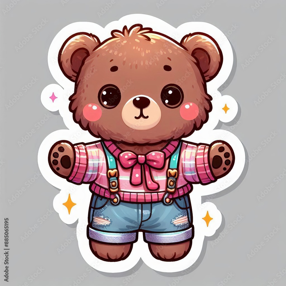 Obraz premium teddy bear sticker on transparent background