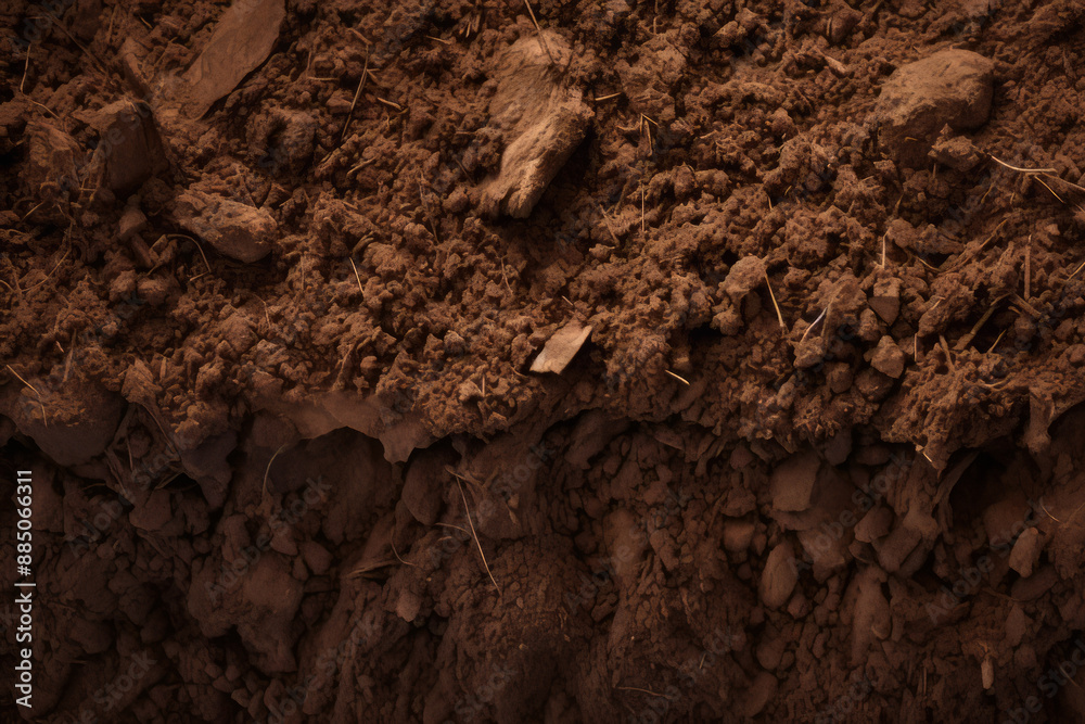 Processed collage of underground brown soil layer material texture. Background for banner Processed collage of underground brown soil layer material texture. Background for banner