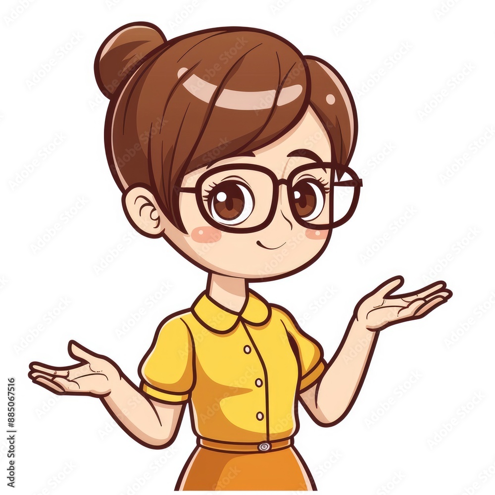 A vector illustration of a teacher, isolated on a white background, promoting education A vector illustration of a teacher, isolated on a white background, promoting education