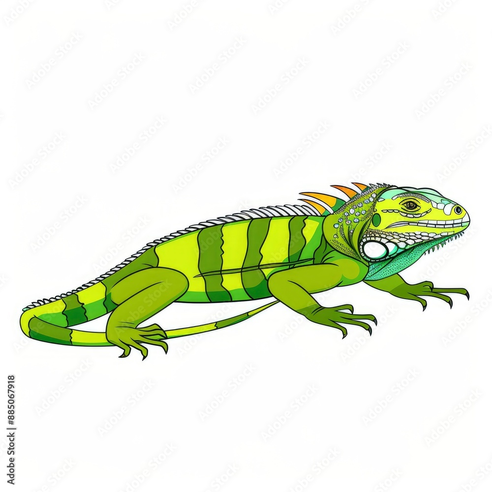 Obraz premium A vector illustration of an iguana, isolated on a white background, promoting wildlife appreciation