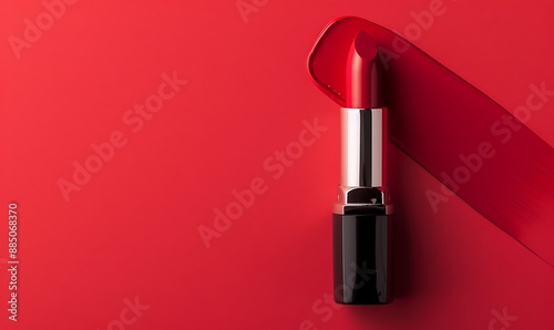 Red Lipstick on Red Background