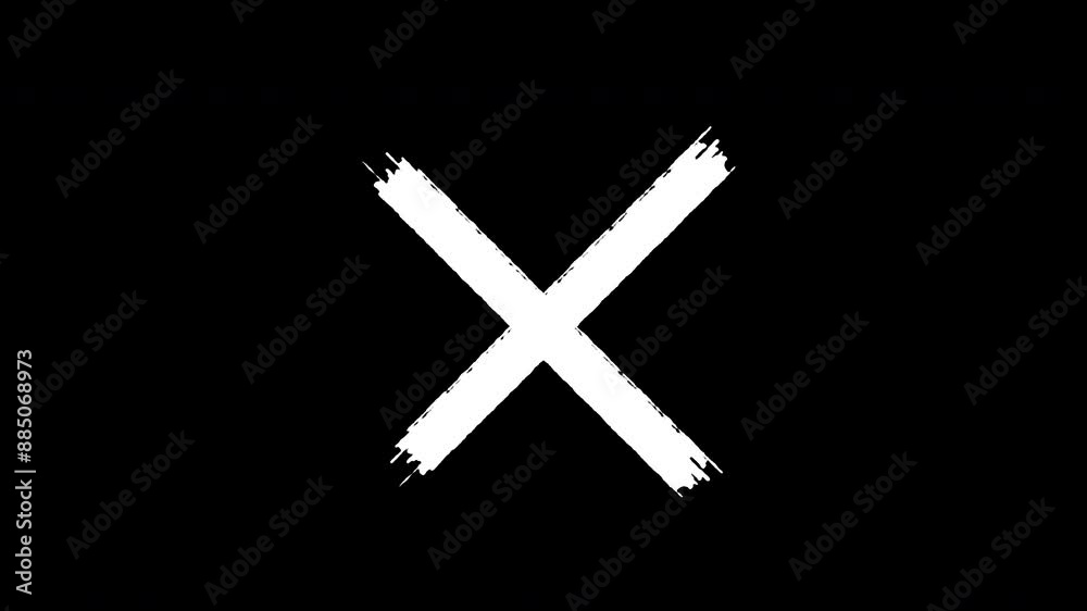 Simple white cross animation on black background. Brush creating cross. Simple white cross animation on black background. Brush creating cross.