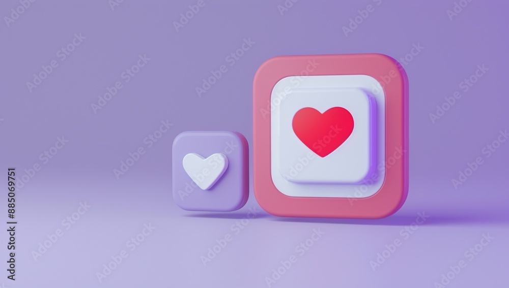 3D Render of a Heart Button 3D Render of a Heart Button