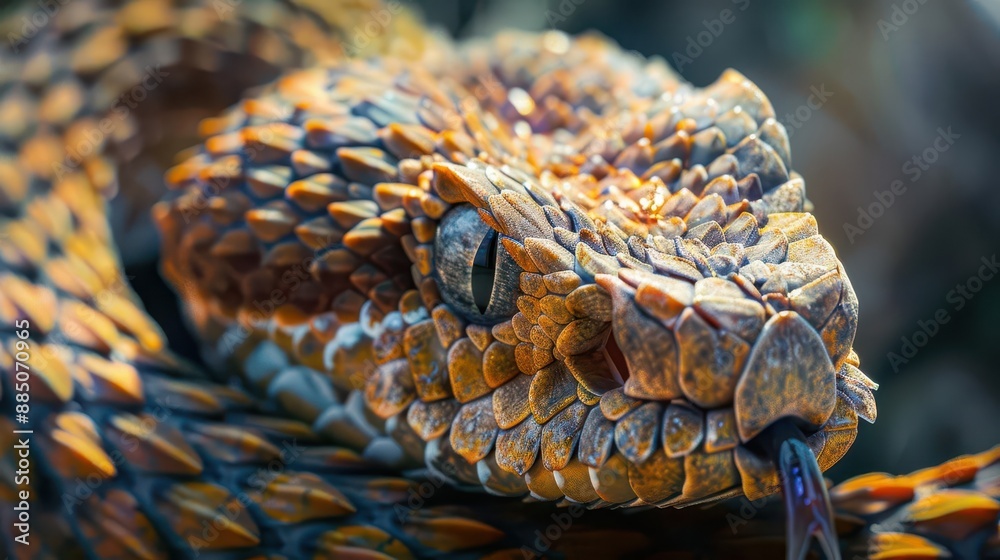 extreme closeup of a bush vipers menacing fangs intricate details and vibrant scales create a mesmerizing yet fearsome portrait of natures deadly beauty extreme closeup of a bush vipers menacing fangs intricate details and vibrant scales create a mesmerizing yet fearsome portrait of natures deadly beauty