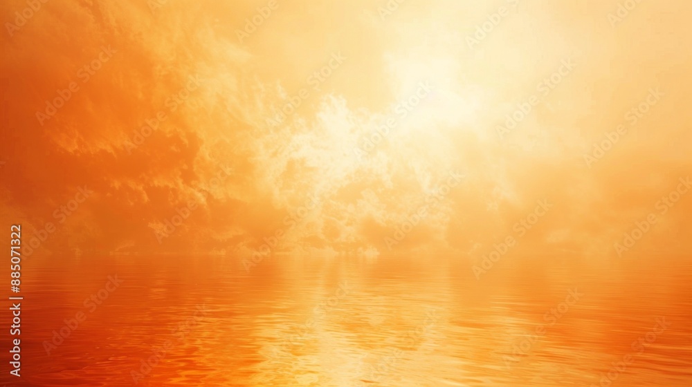 Golden sunset sky reflecting on calm sea surface serene concept Golden sunset sky reflecting on calm sea surface serene concept
