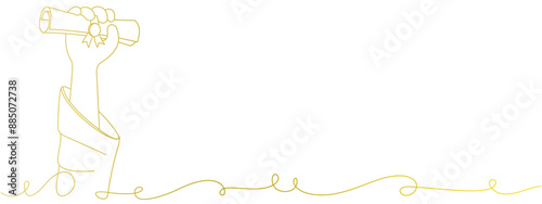 vector illustration of the hand of a student graduating, eps 2