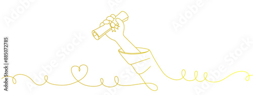 vector illustration of the hand of a student graduating, eps 1