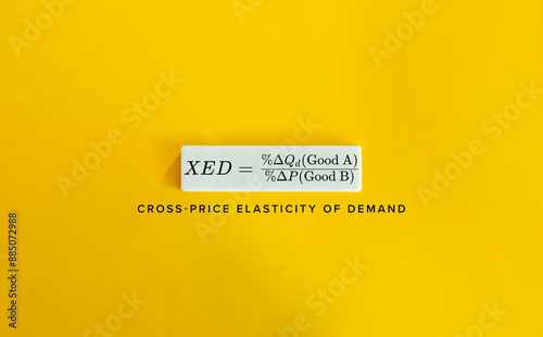Cross-Price Elasticity of Demand (XED) Formula and Concept Image. 