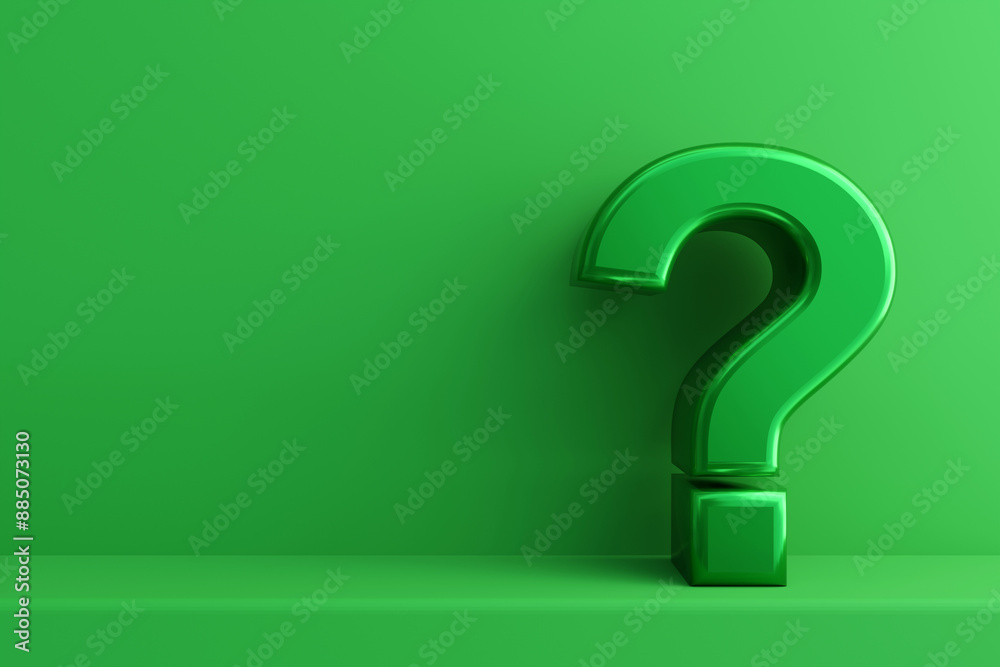 Green question mark on background. concepts of environment support, questions, doubts, and causes. with copy space Green question mark on background. concepts of environment support, questions, doubts, and causes. with copy space