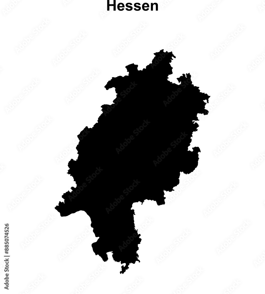 Hessen outline map Hessen outline map