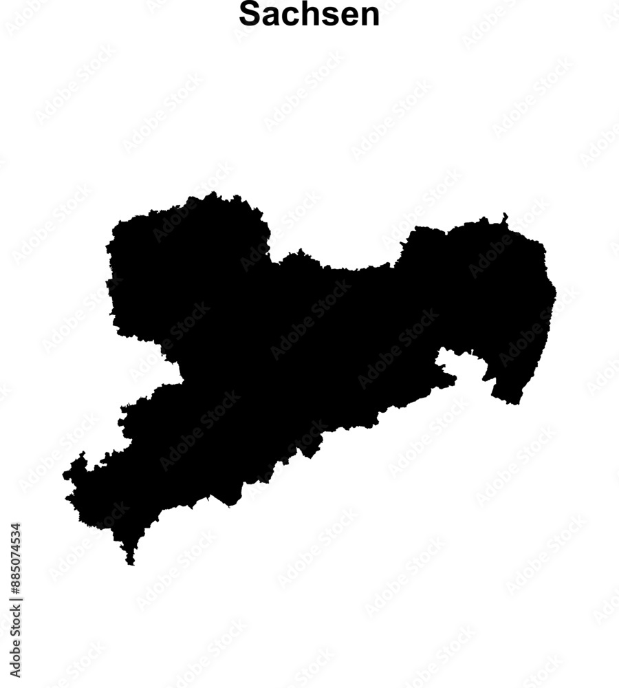 Fototapeta premium Sachsen outline map