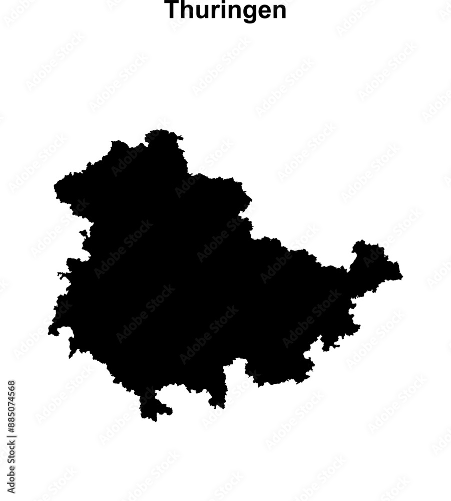 Naklejka premium Thuringen outline map