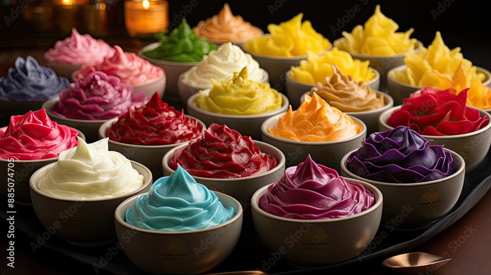 Dish of handcrafted chips with varied sauces., generative IA Dish of handcrafted chips with varied sauces., generative IA
