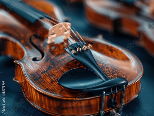 Handcrafted Violin, Master Craftsmen Dedicated to Intricate Instrument Work, Exquisite Detail Quality, Artisan Woodworking, Custom Violin Making, Musical Instruments, String Instruments, Violinists photo