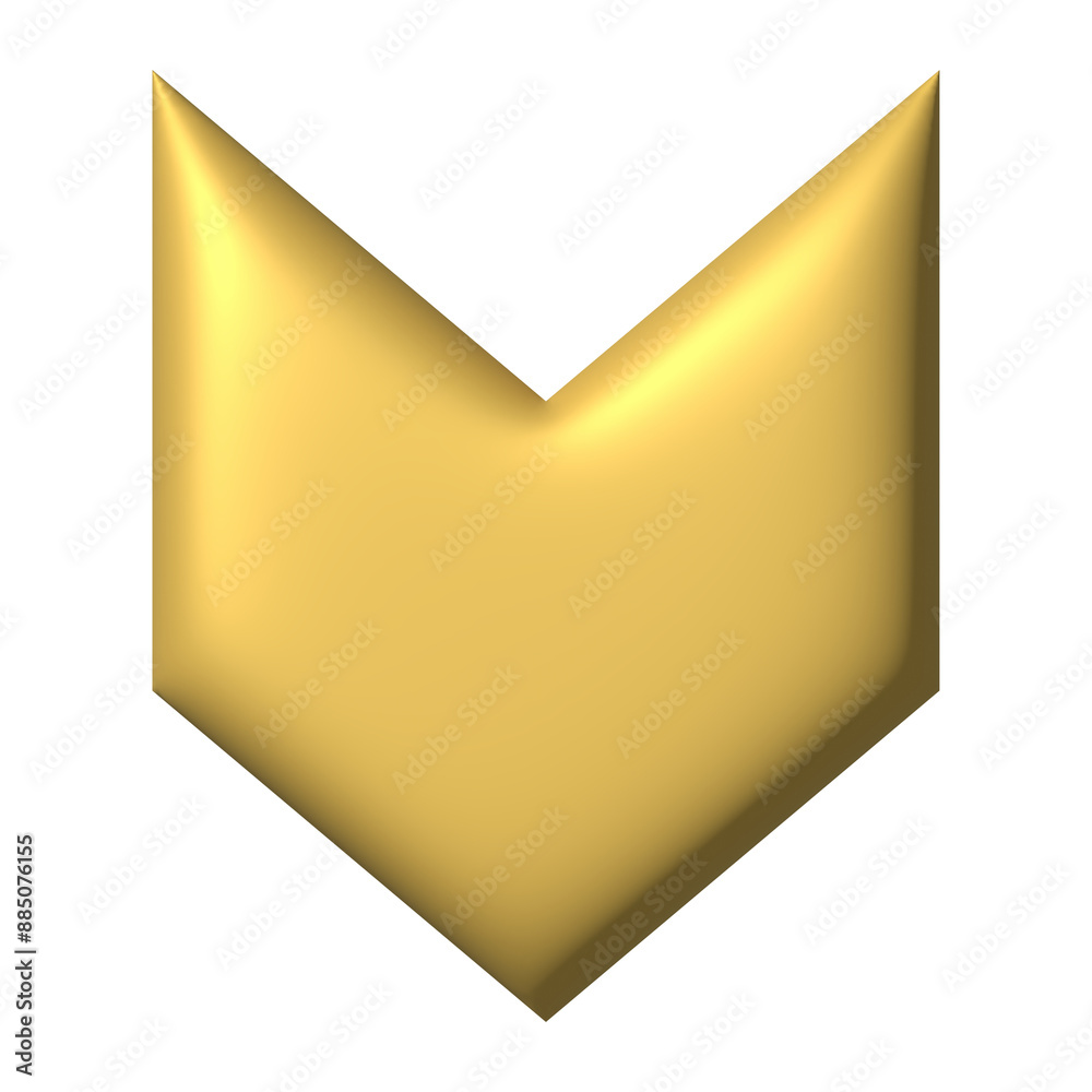 Yellow arrow downward direction symbol realistic 3d icon design for element Yellow arrow downward direction symbol realistic 3d icon design for element