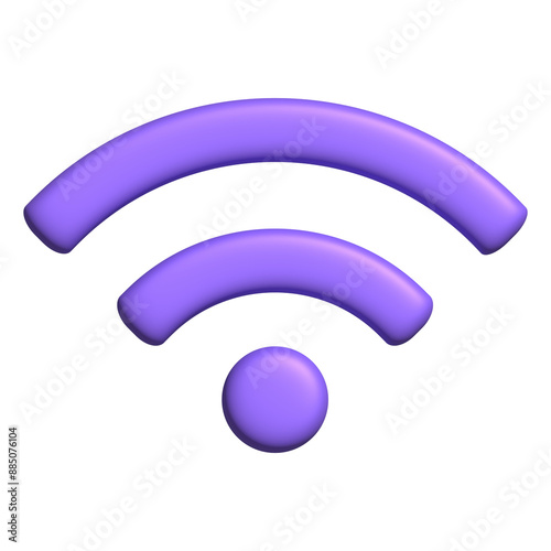 Realistic 3d icon wifi sign purple color design for element
