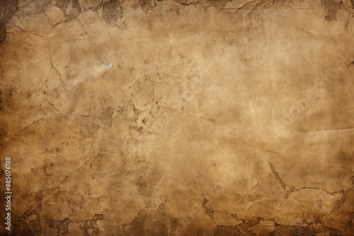 Processed collage of ancient scroll sheet of brown aged paper texture. Background for banner © Larysa