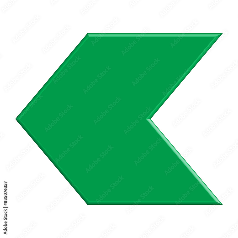 Green arrow pointing left direction symbol realistic 3d icon design for element Green arrow pointing left direction symbol realistic 3d icon design for element