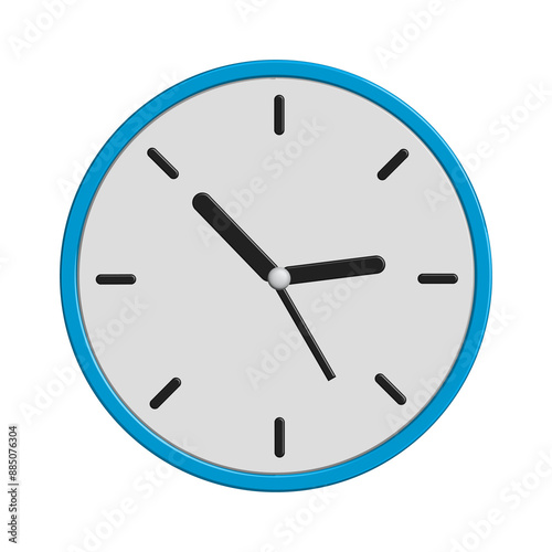 Clock icon for success concept with realistic 3d modern design