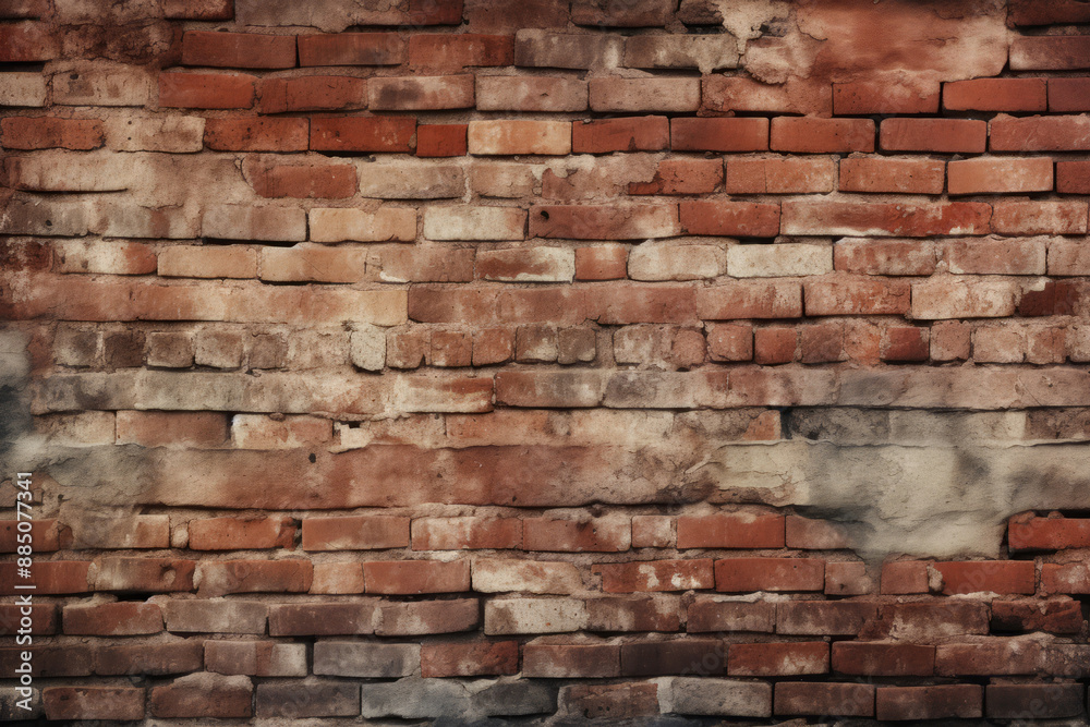 Processed collage of obsolete red brock masonry wall texture. Background for banner, backdrop Processed collage of obsolete red brock masonry wall texture. Background for banner, backdrop