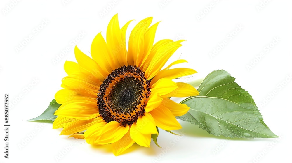 Obraz premium A sunflower on a white background.